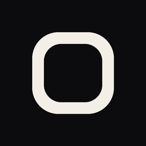Atelier app icon: a cream rounded-square frame on black